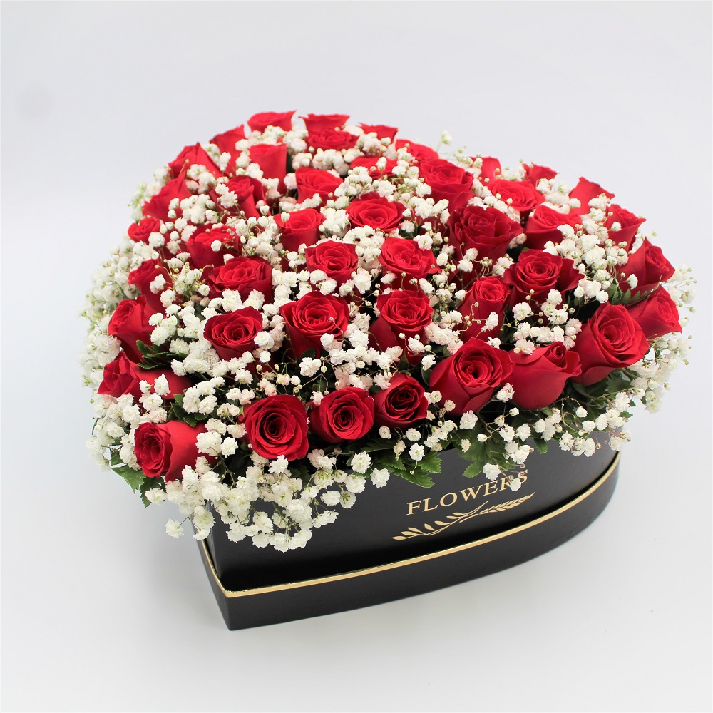 Cuore di Rose Rosse in Scatola